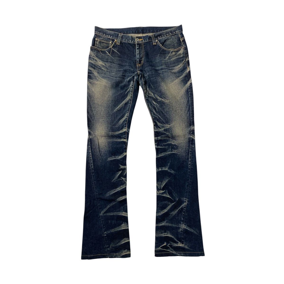 Tornado Mart Wisker Washed Twisted Spiral Flared Style Denim