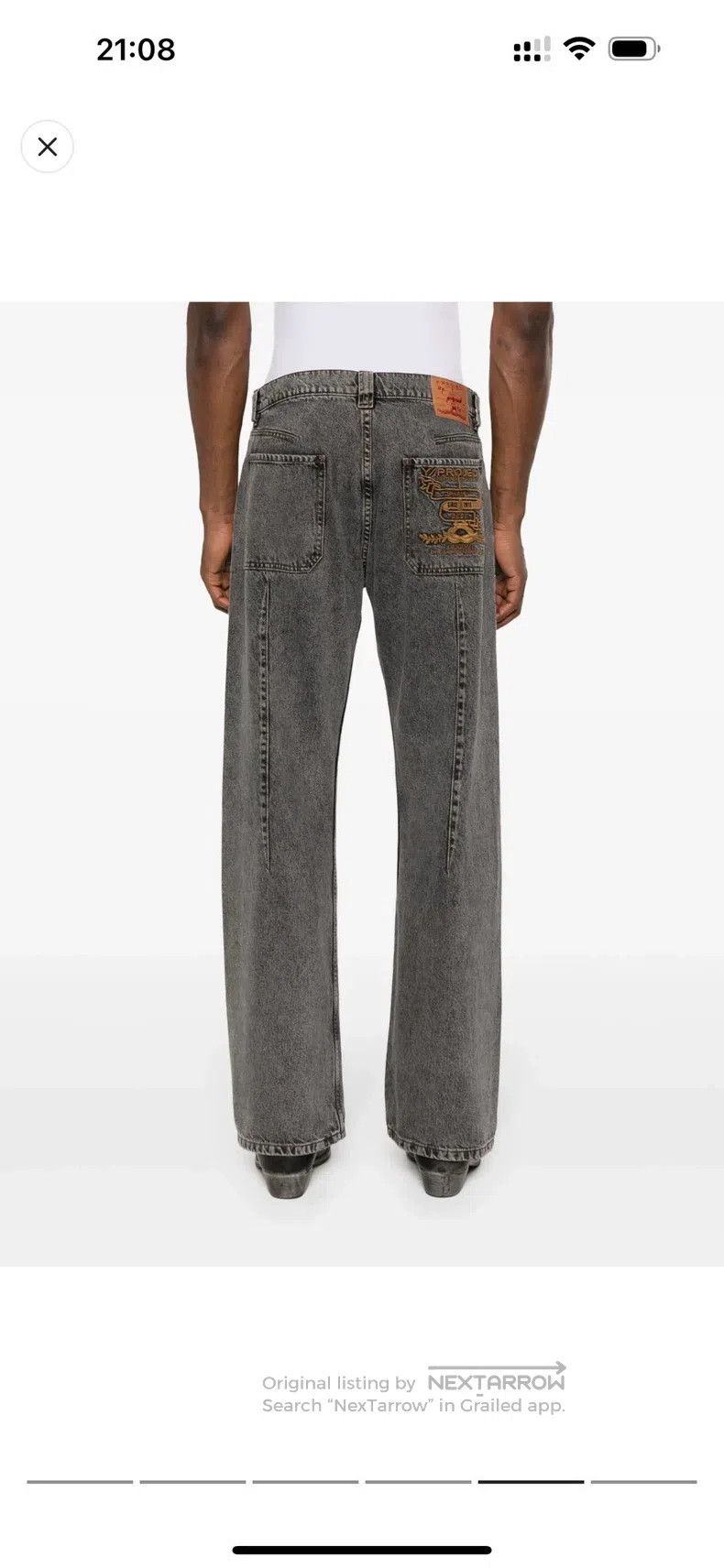 Y/Project Y/Project 32 Wash grey pocket embroidered jeans Size US 31 - 7 Thumbnail
