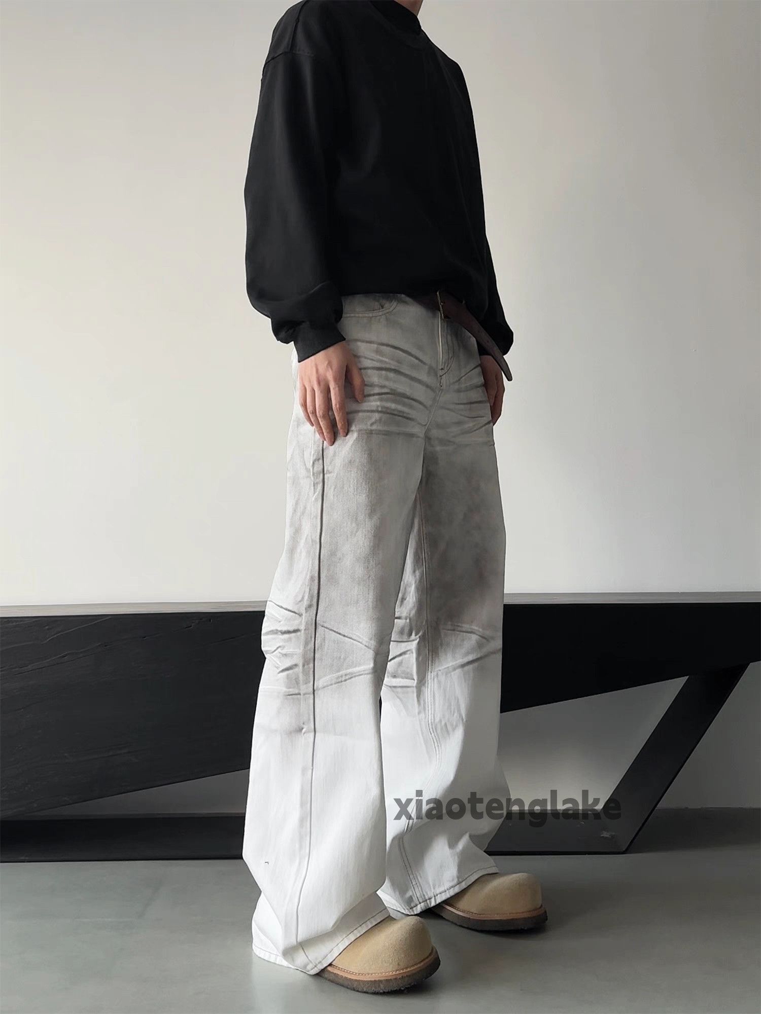 Jean × Vintage Washed faded utility paint stain punk grunge flared jeans Size US 33 - 1 Thumbnail
