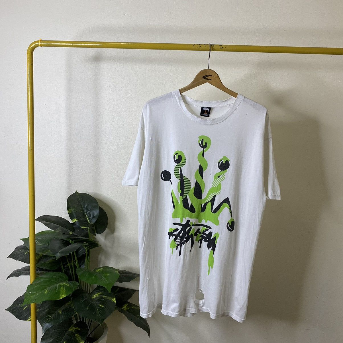 Streetwear × Stussy × Vintage VINTAGE BOOTLEG RASTA CROWN STUSSY 