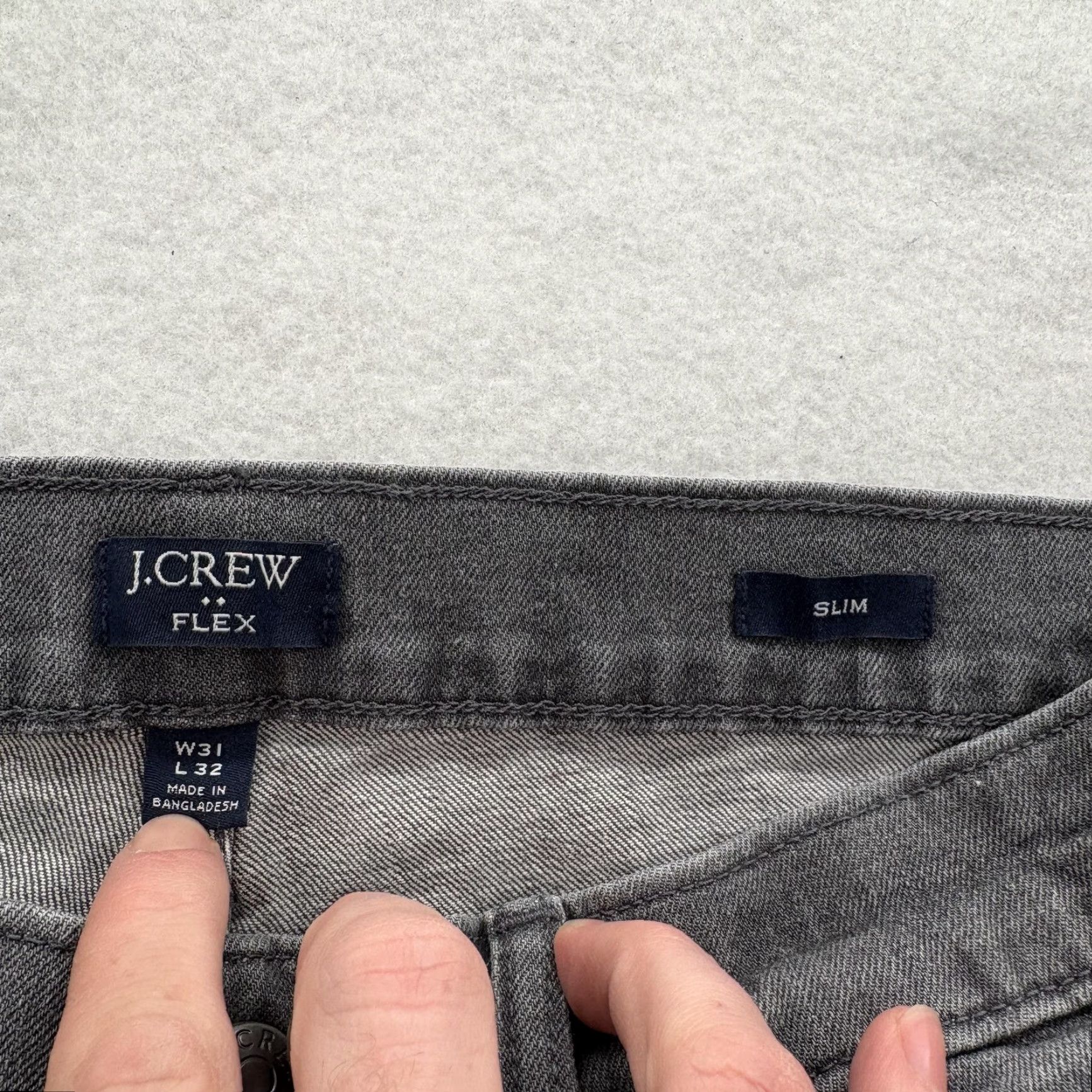 J.Crew J.CREW FLEX Jeans Mens 31x32 Charcoal Gray Wash Slim Stretch Denim Casual Preppy Size US 31 - 4 Thumbnail