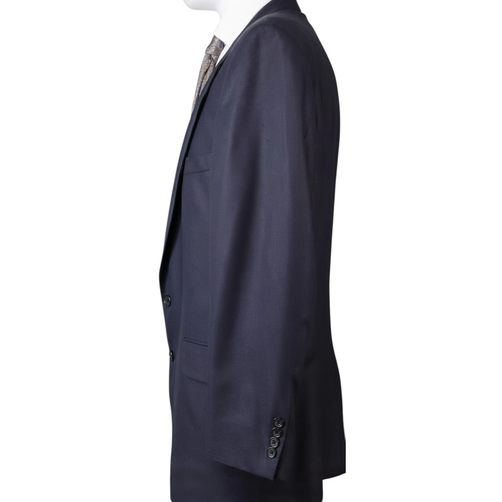 Oscar De La Renta Oscar de la Renta 46R 100% Silk Blazer Navy Size 46R - 4 Thumbnail