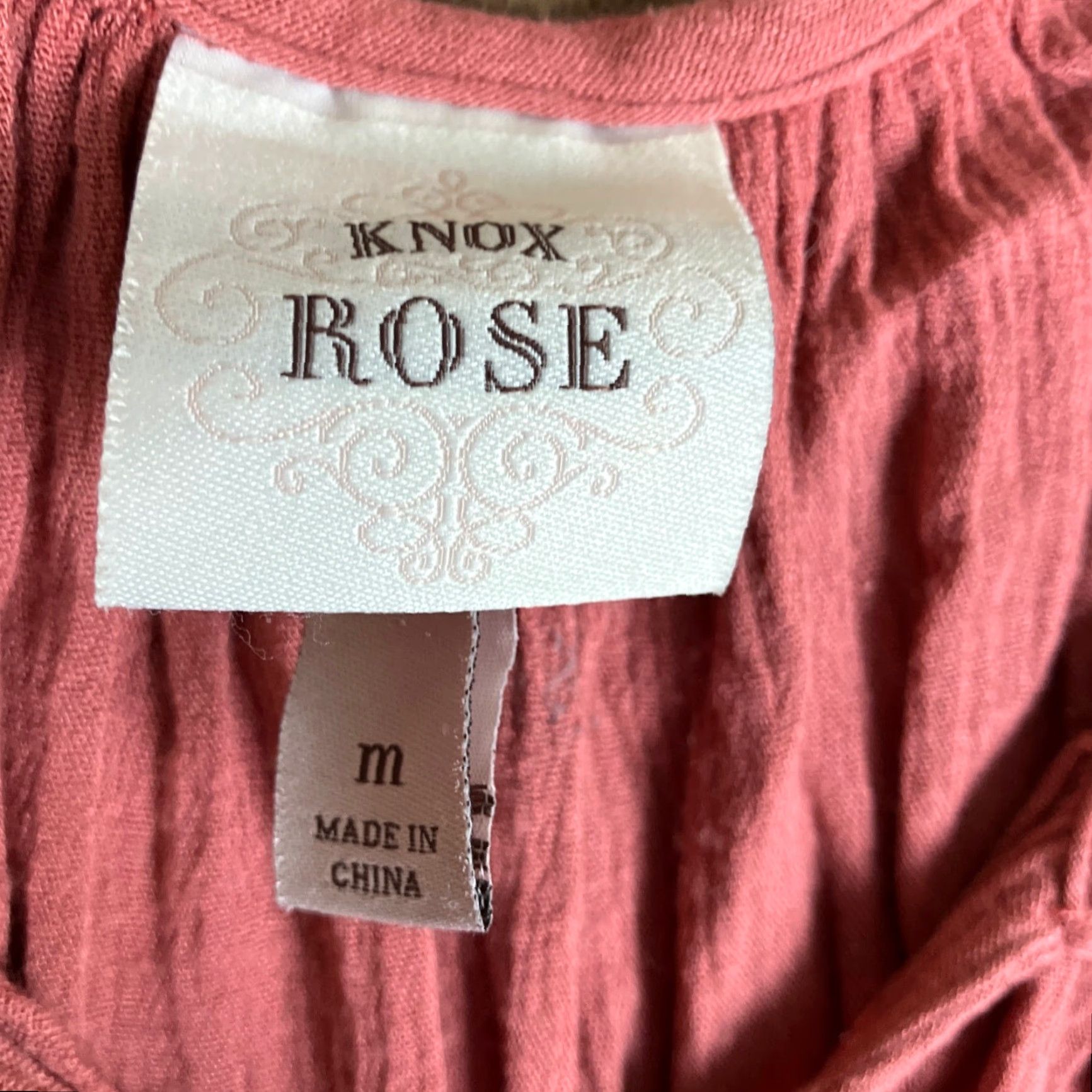 Vintage Knox Rose Womens Blouse Blush V Neck Short Sleeve Shoulder Slits Rayon Medium Size M / US 6-8 / IT 42-44 - 6 Thumbnail