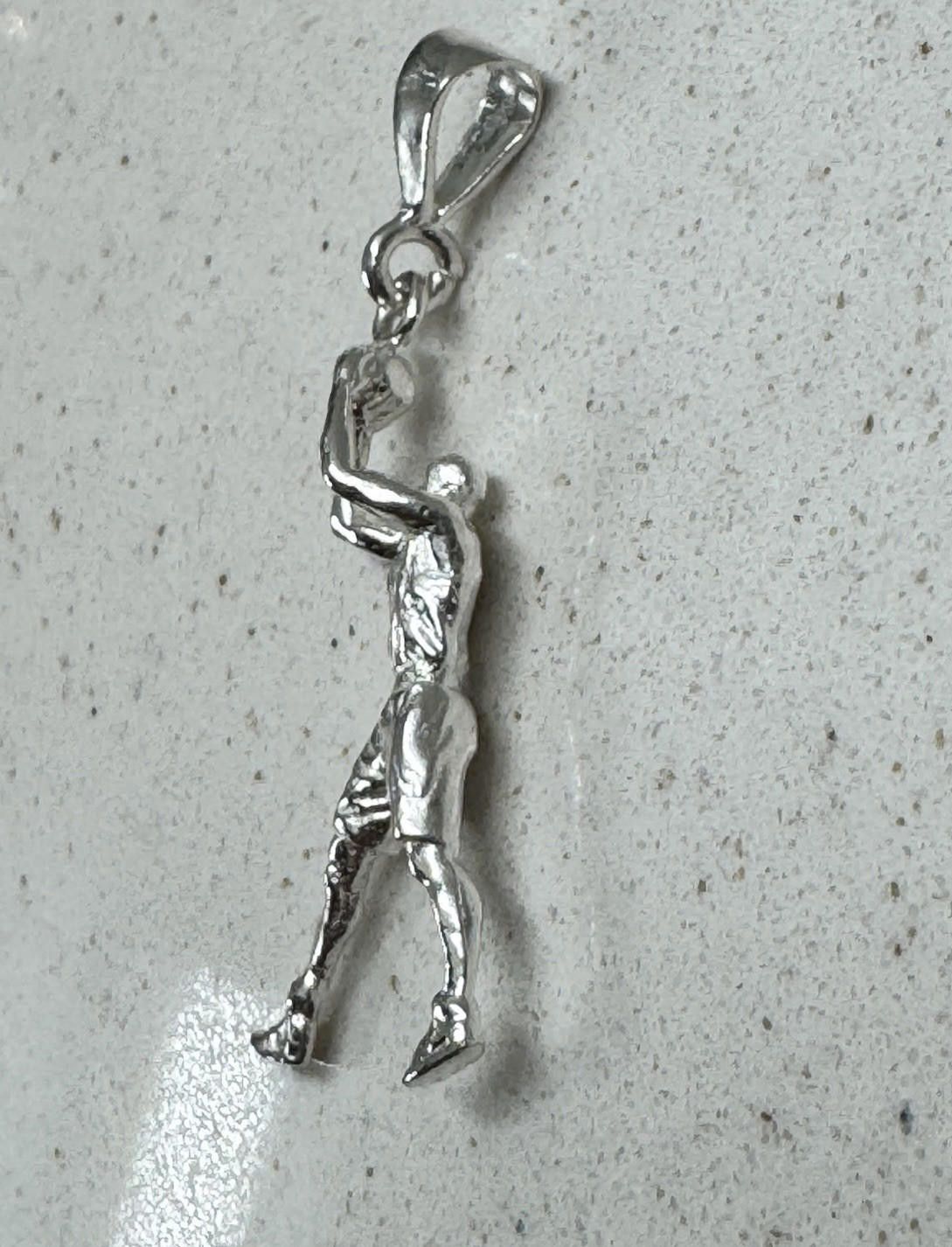 Designer Basketball Player Shooter Solid .925 Casted Sterling Silver Size ONE SIZE - 4 Thumbnail