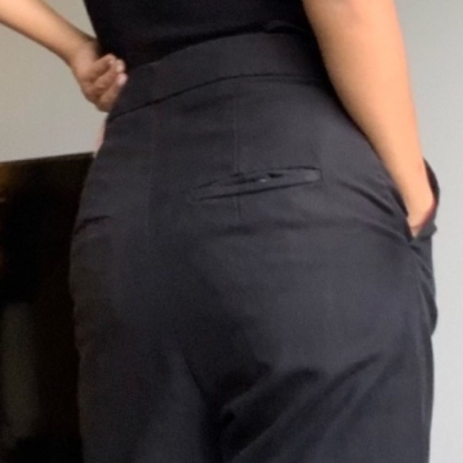 Helmut Lang Helmut Lang $495 Womens Black Trouser Pant w Plaid Cuff 2 Size 26" / US 2 / IT 38 - 13 Thumbnail
