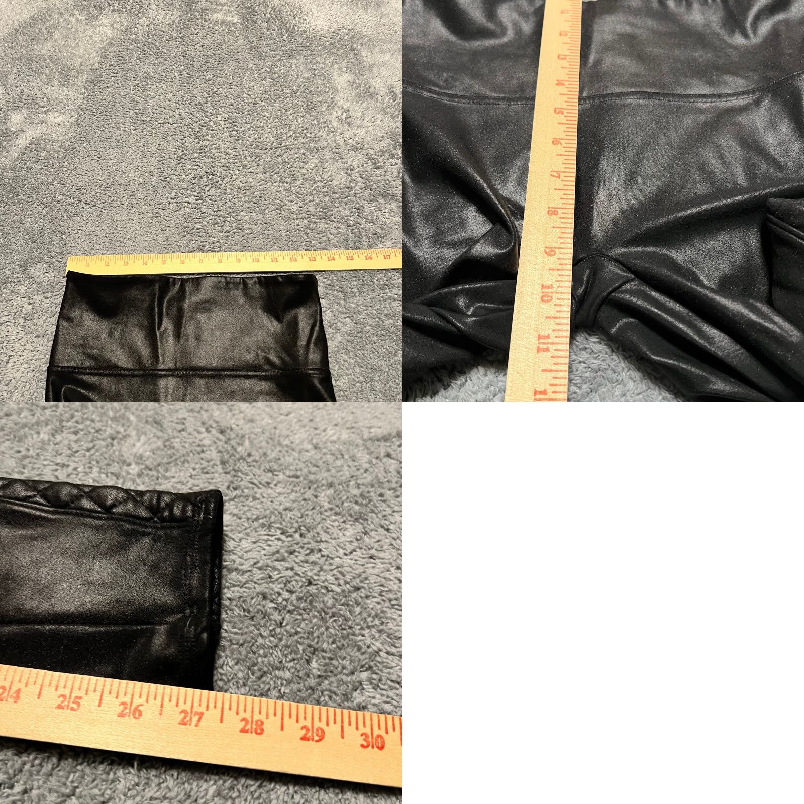 Spanx SPANX Legging Womens Medium Quilted Faux Leather Shiny MOTO Metallic Pants 20248 Black M Womens Size 32" / US 10 / IT 46 - 8 Thumbnail