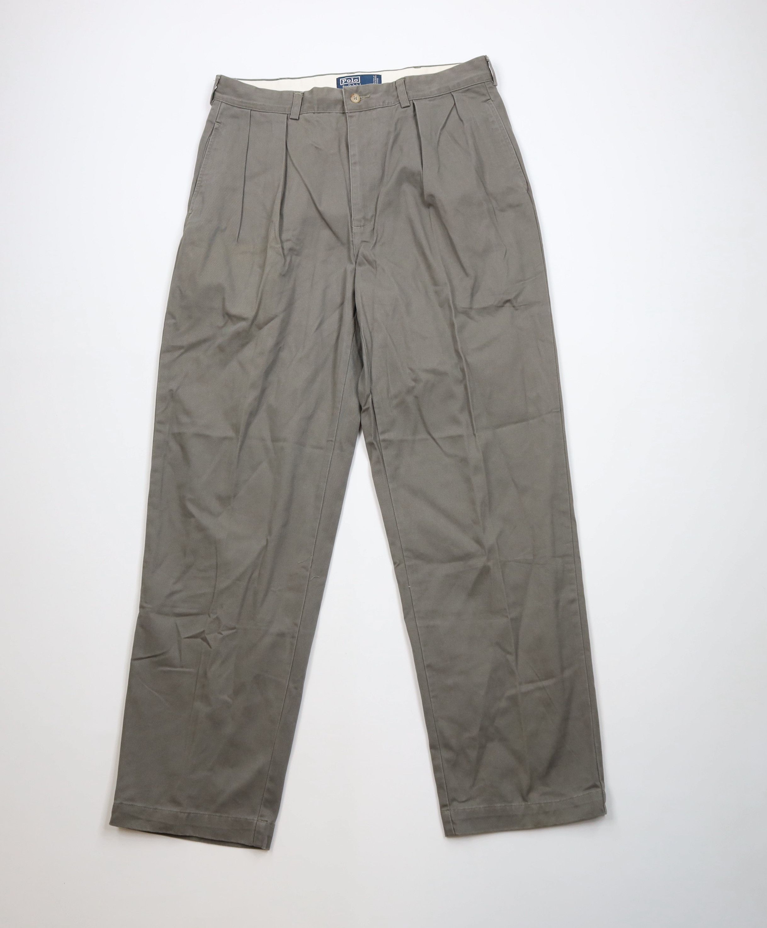 Ralph Lauren Vintage 90s Ralph Lauren Wide Leg Chino Pants Gray Cotton Size US 34 / EU 50 - 1 Thumbnail