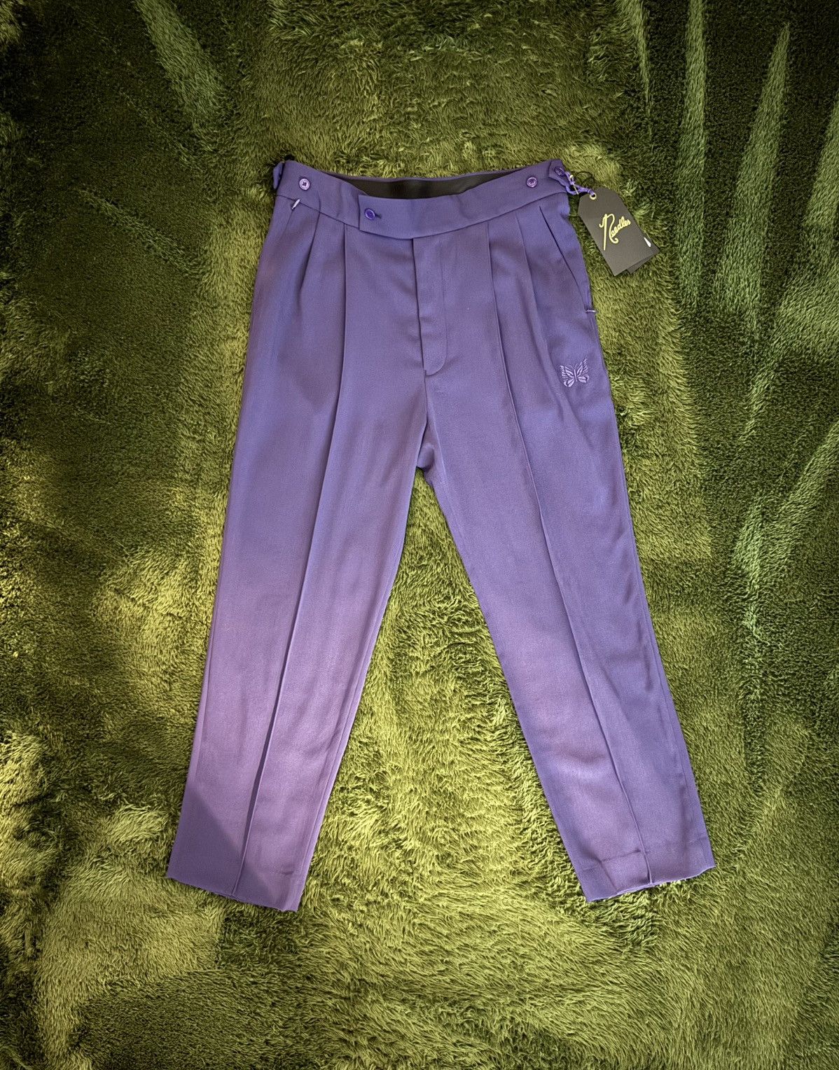 M] Needles Side Tab Wool-Poly Blend Slacks Purple