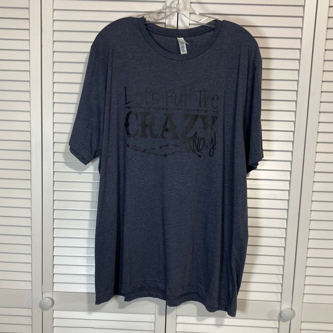 Canvas Blue Let’s Put the Crazy Away! Jersey Graphic T-shirt 2XL Size XXL / US 16-18 / IT 52-54 - 1 Thumbnail