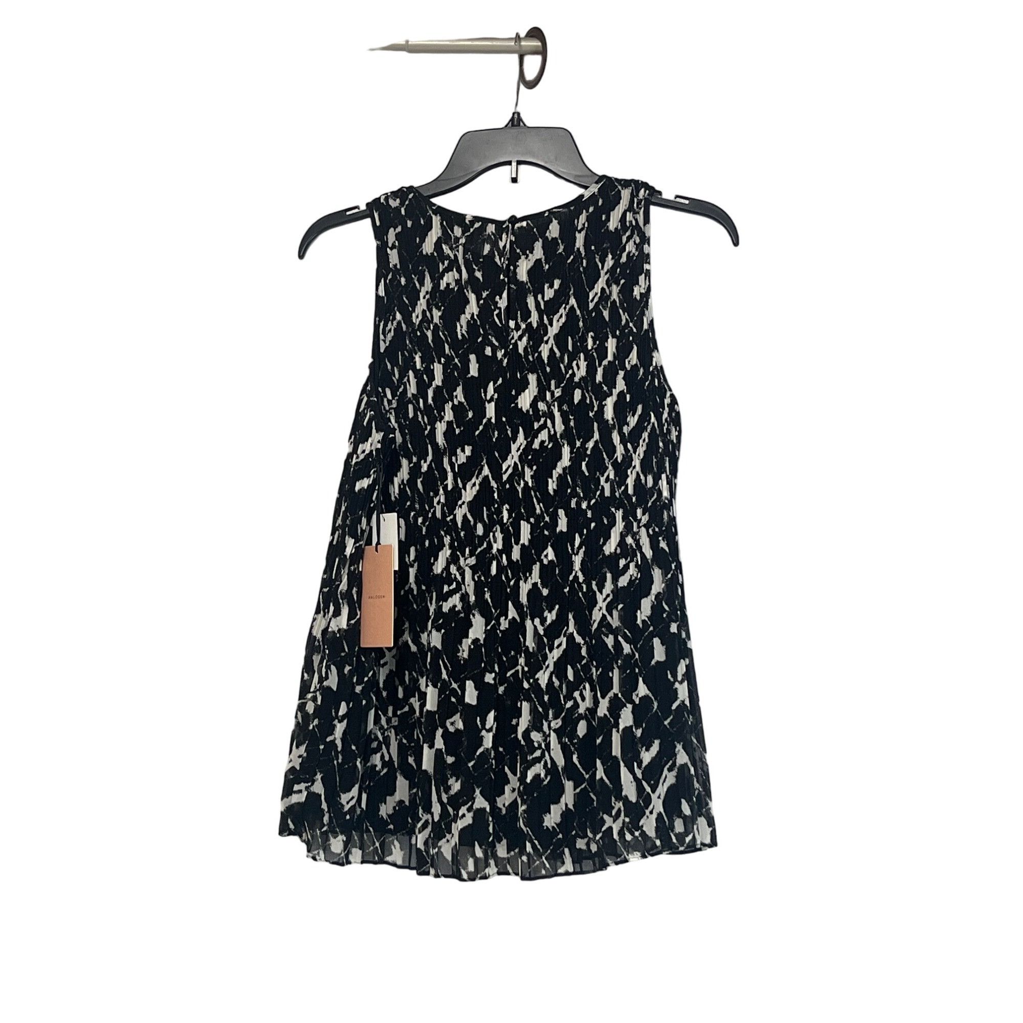 Other Halogen(R) Sleeveless Pleated Georgette Top in Black- Ivory Size XS / US 0-2 / IT 36-38 - 13 Thumbnail