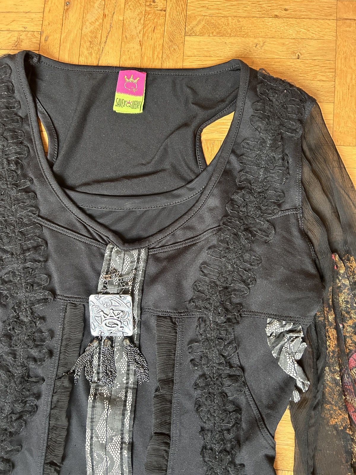 Other Vintage Mesh Top Body Ring Save The Queen JPG Style Size XL / US 12-14 / IT 48-50 - 4 Thumbnail
