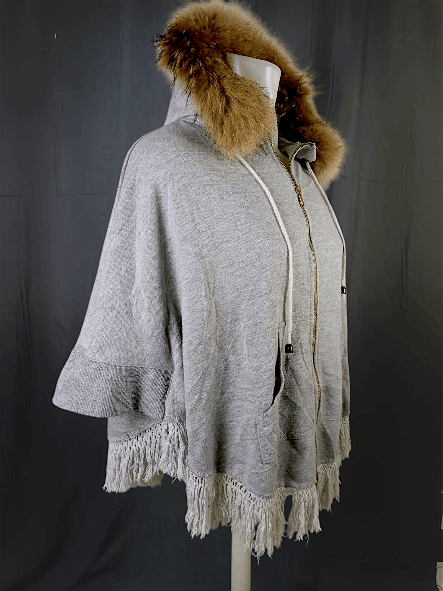 Japanese Brand × Le Grande Bleu (L.G.B.) "F" Vintage Fur Zipper Hoodie Tassel Poncho Size US L / EU 52-54 / 3 - 17 Thumbnail
