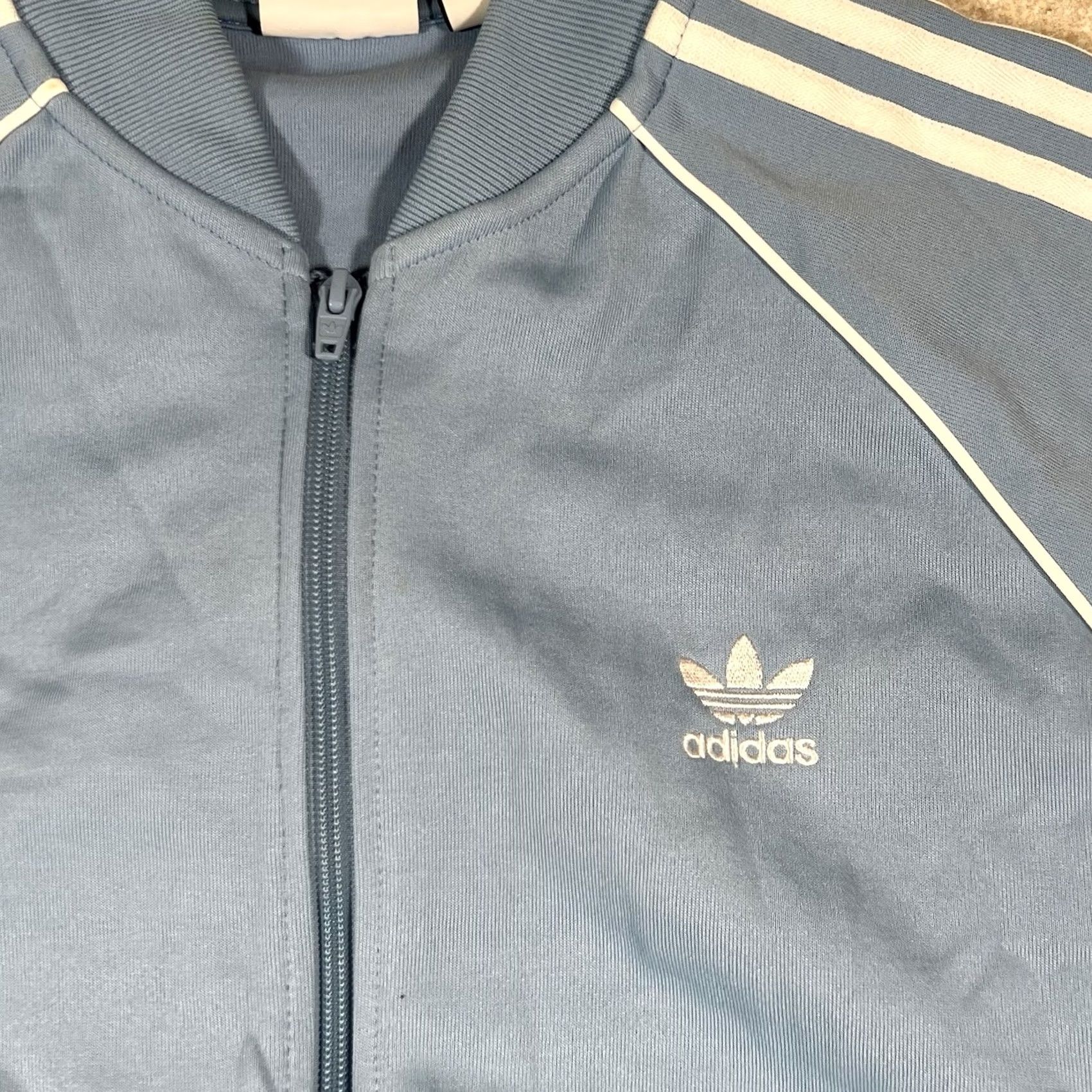 Adidas Large Adidas Trefoil Track Jacket Blue White Mens Size US L / EU 52-54 / 3 - 3 Thumbnail