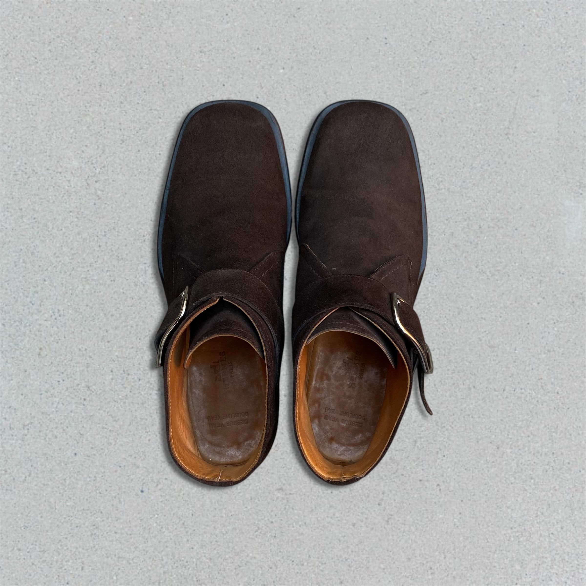 Hermes HERMÈS FINE SUEDE SINGLE MONK STRAP BOOTS Size US 8.5 / EU 41-42 - 3 Thumbnail