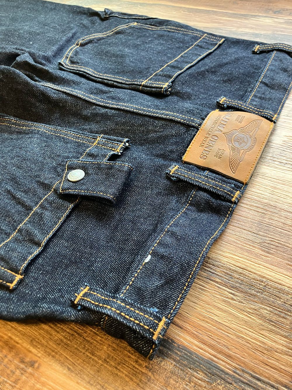 KOJIMA GENES Kojima Genes RNB-1127 W33 x L34 13oz Denim Cargo Pants Size US 33 - 14 Thumbnail