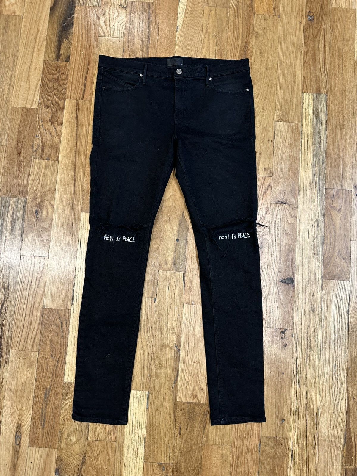 Rta RTA White RIP Black Denim Jeans Size 36 | Grailed