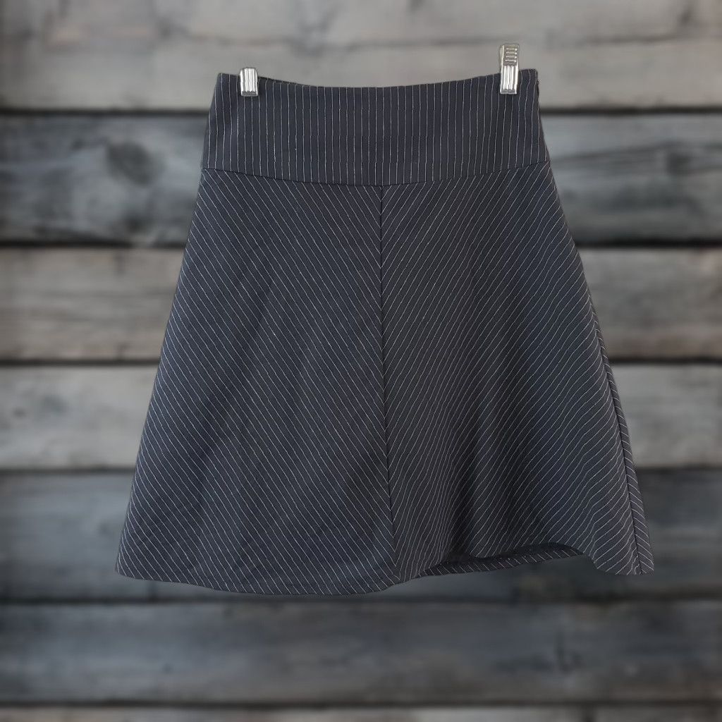 Vintage VINTAGE Betabrand Womens Skirt Skort XS Blue Stripe Side Zip Cotton Blend Size 26" / US 2 / IT 38 - 1 Thumbnail
