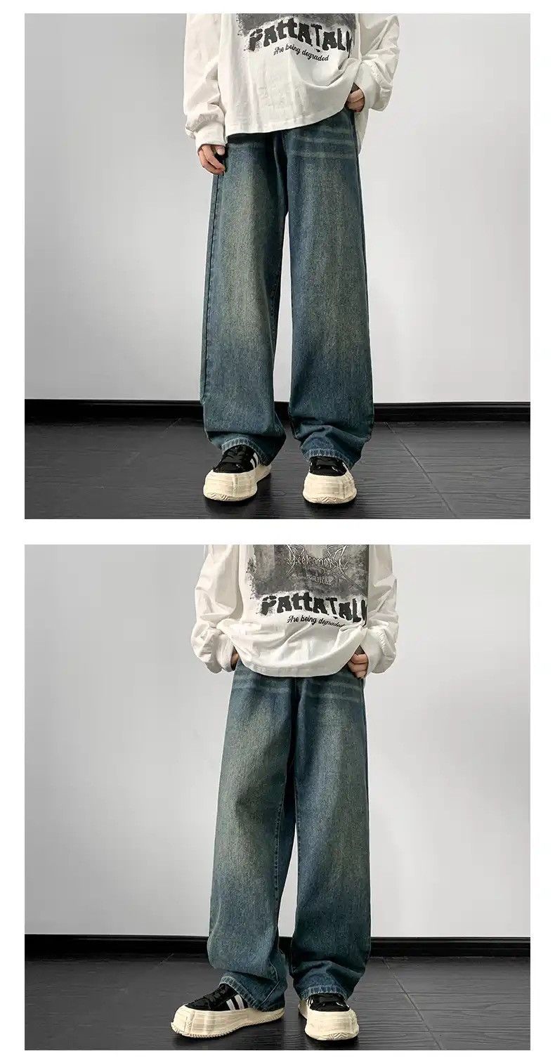 Japanese Brand Straight Denim Pants Harajuku Size US 33 - 4 Thumbnail