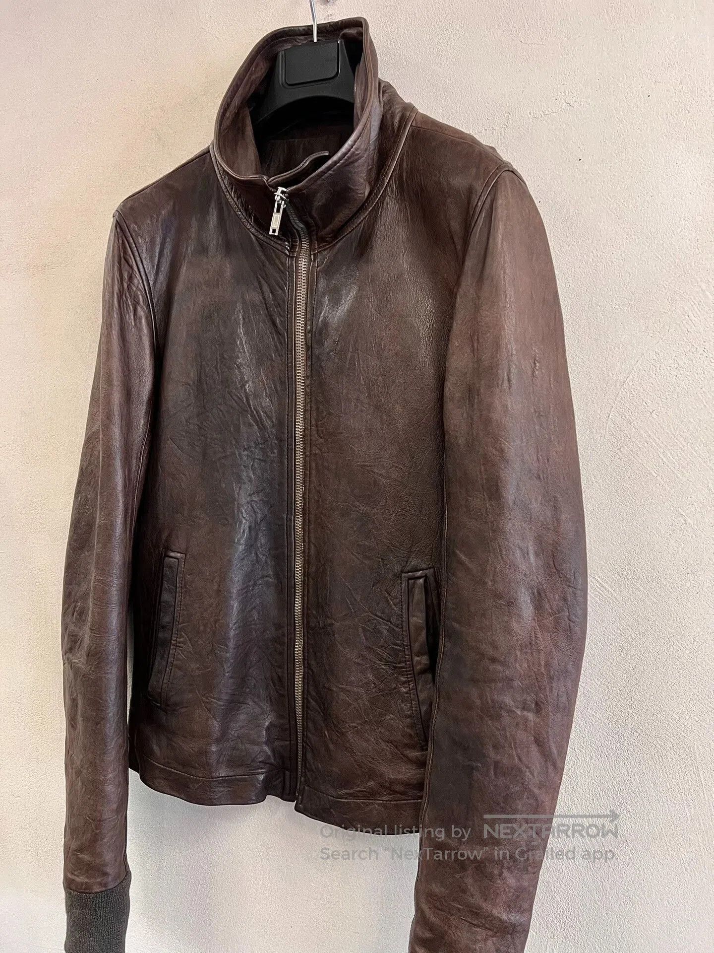 Rick Owens Rick Owens High Neck Leather Jacket. Size US S / EU 44-46 / 1 - 2 Thumbnail