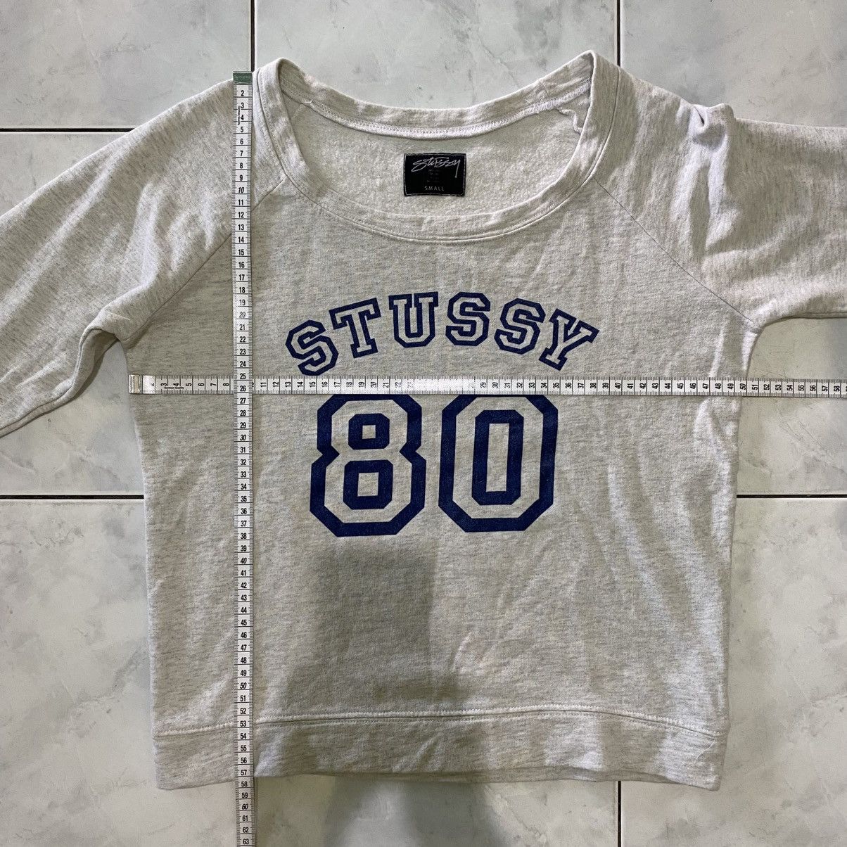 Stussy Stussy Vintage 80 Raglan Crewneck Classic Pullover Soft Grey Size S / US 4 / IT 40 - 20 Thumbnail