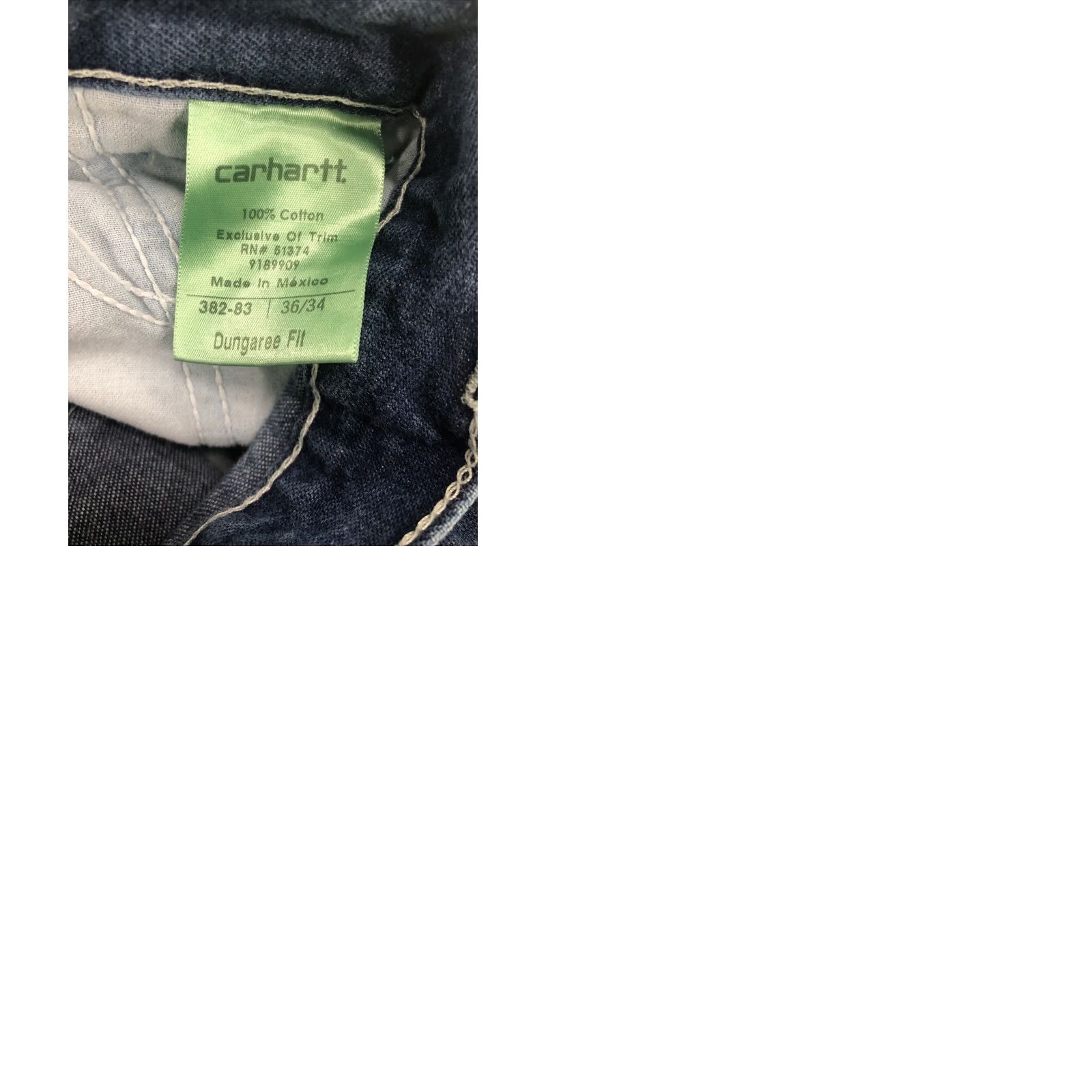 Carhartt Carhartt Jeans Mens 37x33.5 Blue Denim Carpenter Pants Dungaree Fit 382-83 Vintage No Size US 37 - 11 Thumbnail