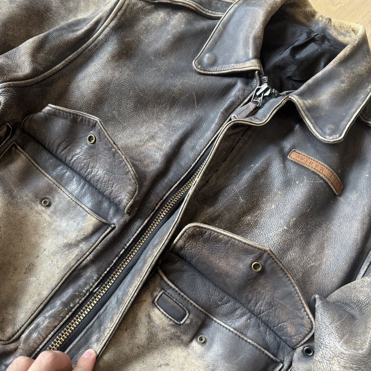 Avirex Avirex - Vintage Leather Jacket - Brown Size US M / EU 48-50 / 2 - 6 Thumbnail