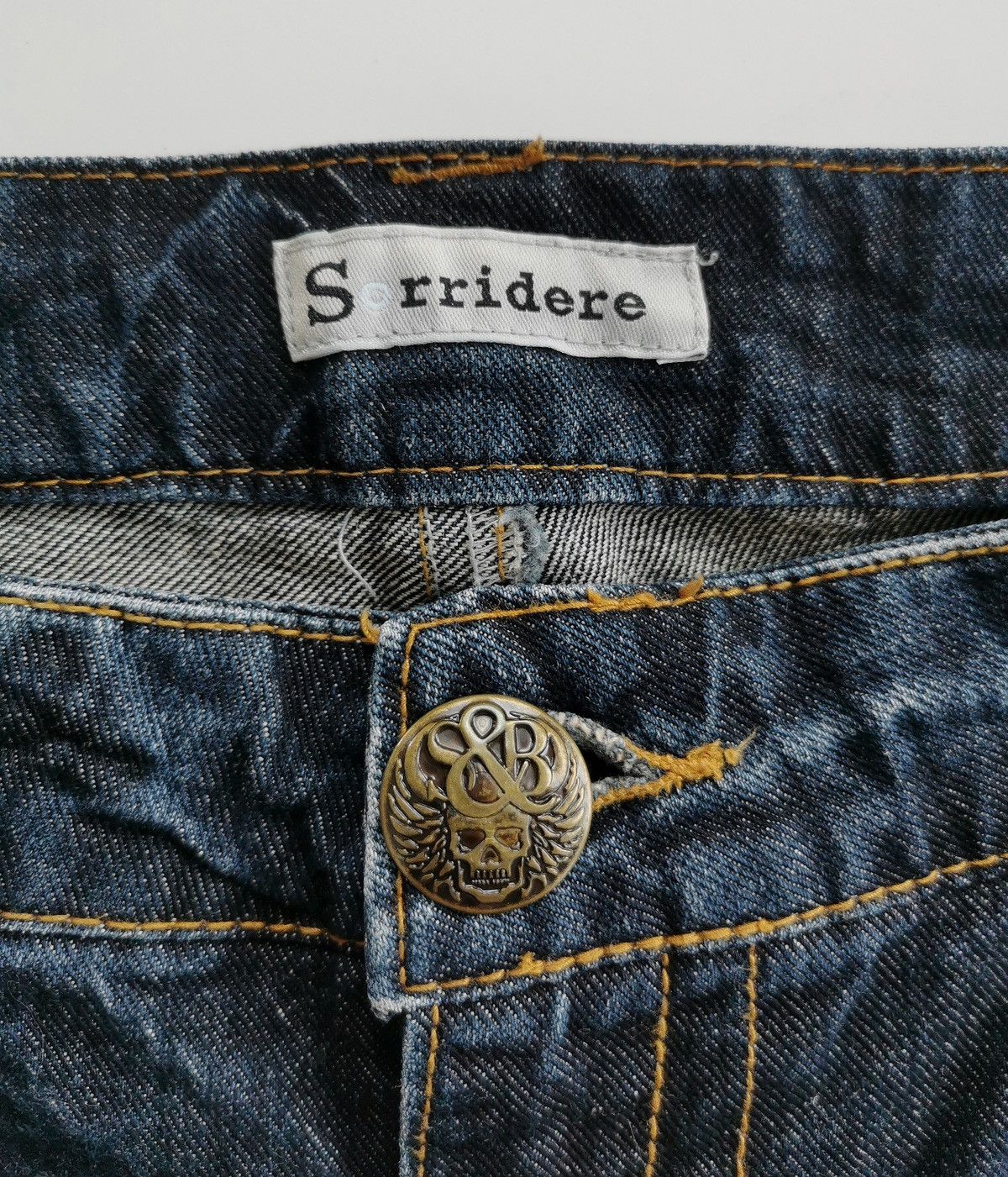 Japanese Brand SORRIDERE DISTRESSED FLARE JEANS Size US 34 / EU 50 - 8 Thumbnail