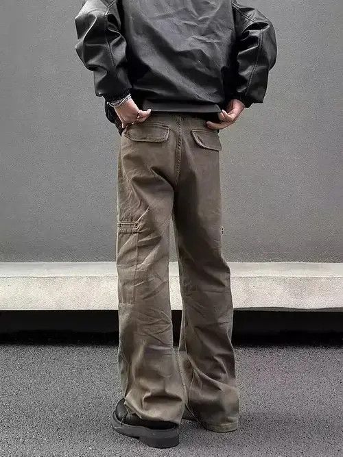 Jean Vintage Street Hip Hop Y2K Brown Micro Flare Jeans Size US 32 / EU 48 - 6 Thumbnail