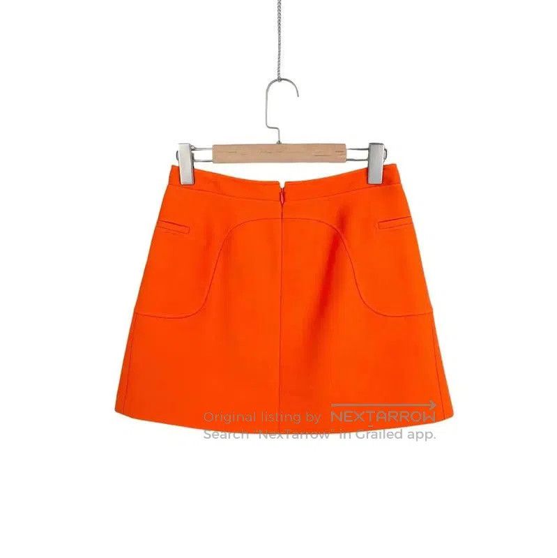 Dior Dior Orange Wool Women's Mini Skirt . Size 28" / US 6 / IT 42 - 2 Thumbnail
