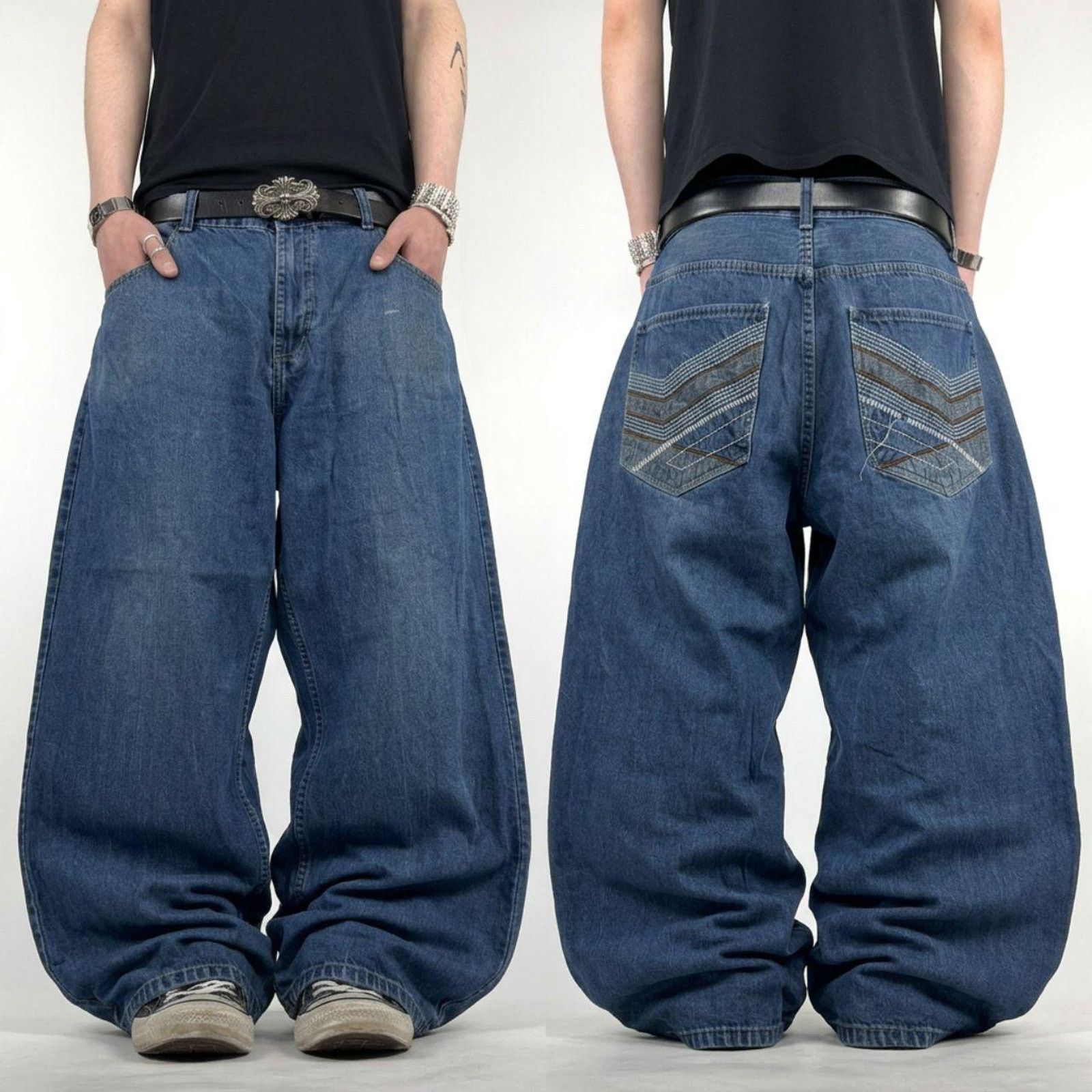 JNCO × Rocawear × Vintage Vintage y2k embroidered archive baggy skater stonewash jeans Size US 40 / EU 56 - 1 Thumbnail