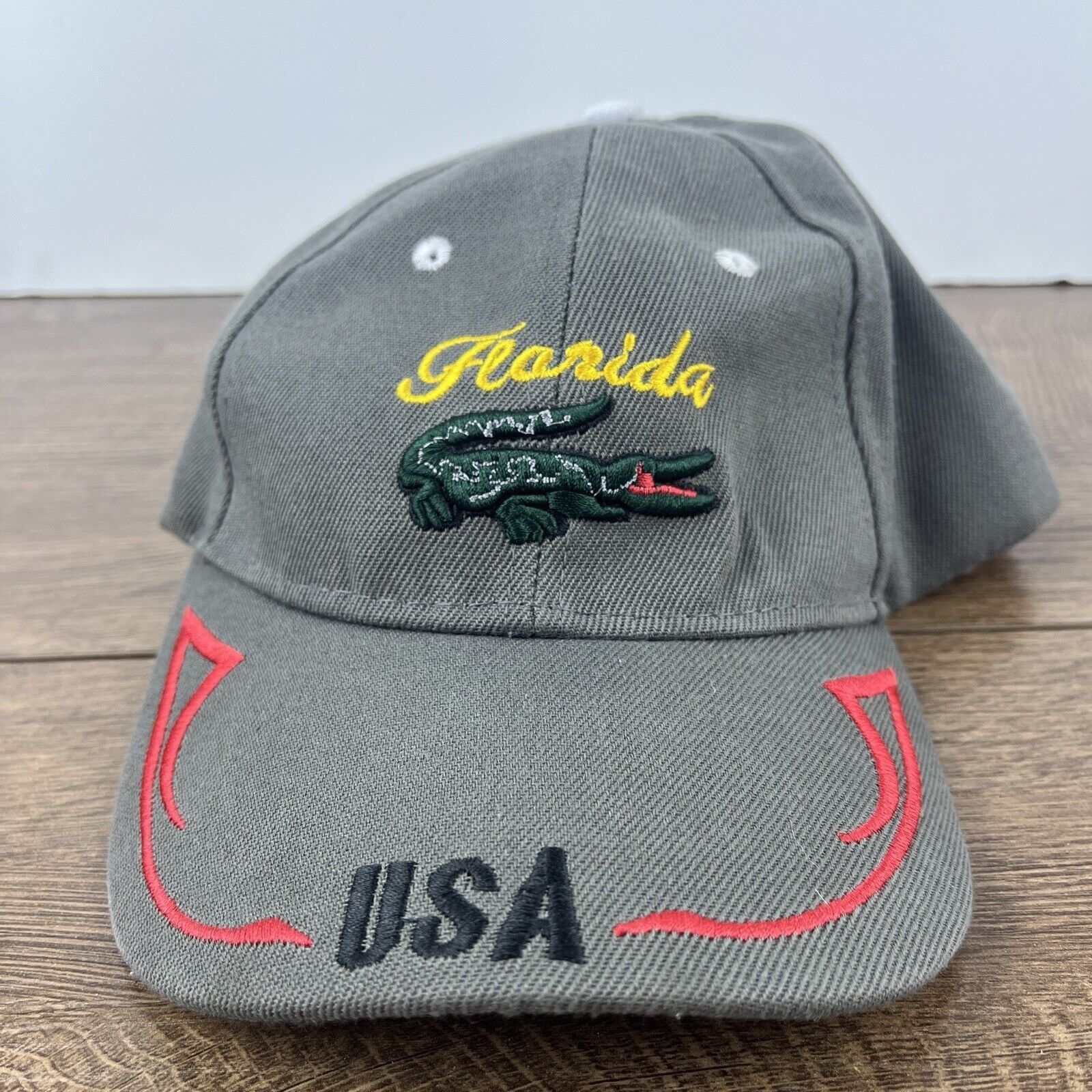 Other Florida Hat Alligator Gator Gray Hat Adjustable Adult Size G Size ONE SIZE - 1 Thumbnail