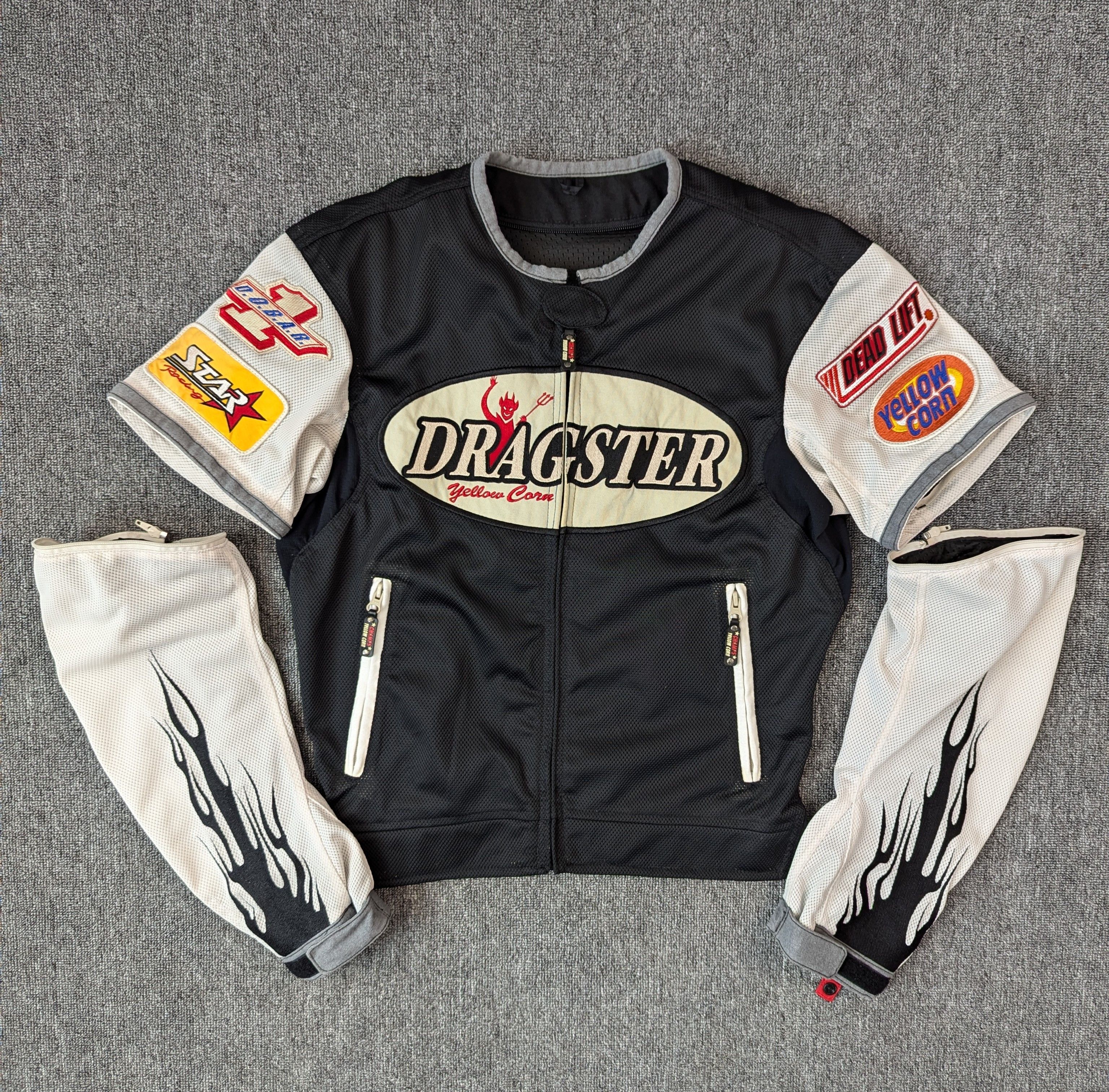 YELLOW CORN Vintage 90s Yellow Corn Dragster Bikers Jacket Size US L / EU 52-54 / 3 - 10 Thumbnail