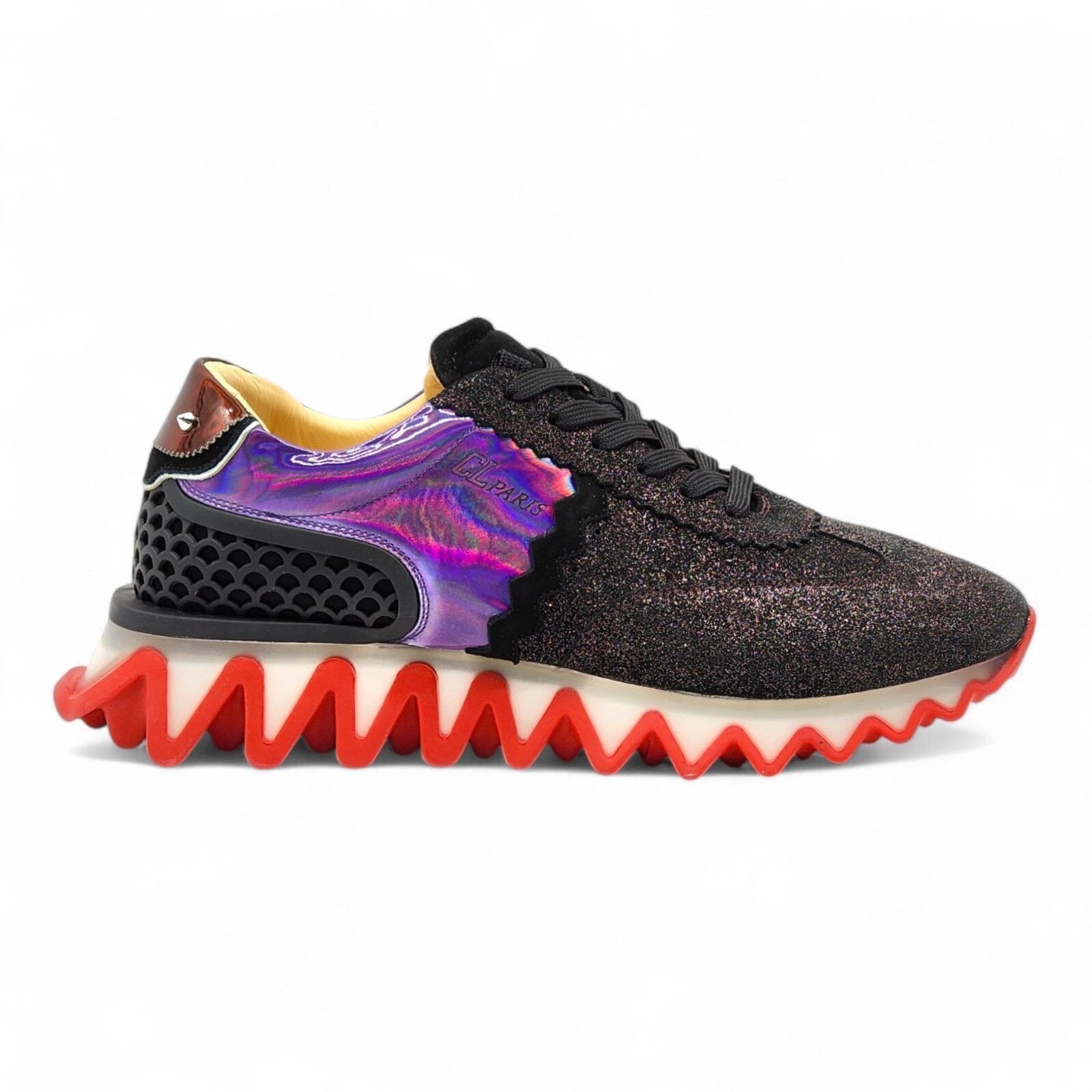 スニーカー Christian Louboutin Loubishark Glitter Iridescent- EU 41.5 Christian Louboutin Loubishark Iridescent Silver Sneakers EU
