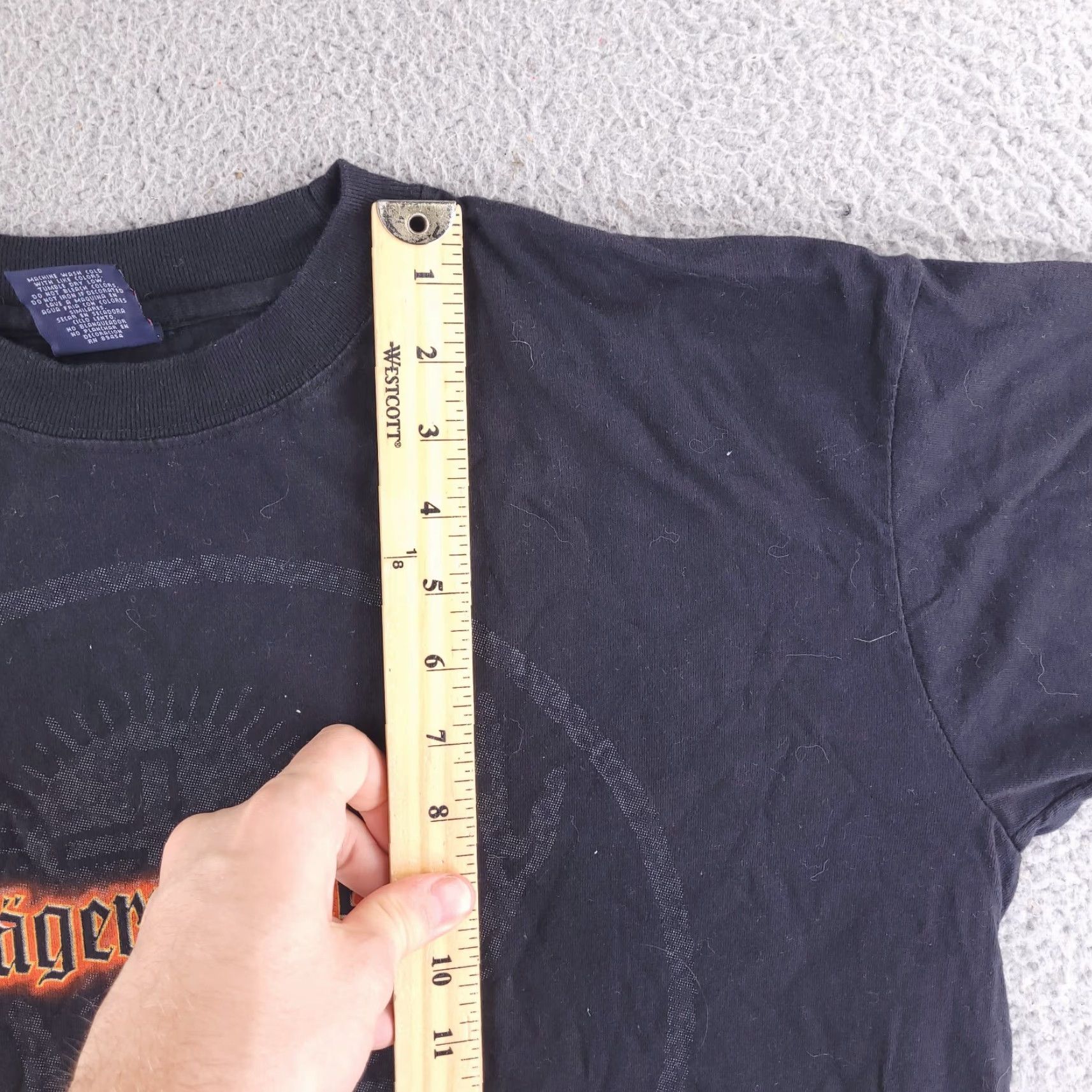 Delta VINTAGE Delta Pro Weight T-SHIRT Mens XL Black USA Graphic Print Crew Neck Short Sleeve Size US XL / EU 56 / 4 - 6 Thumbnail