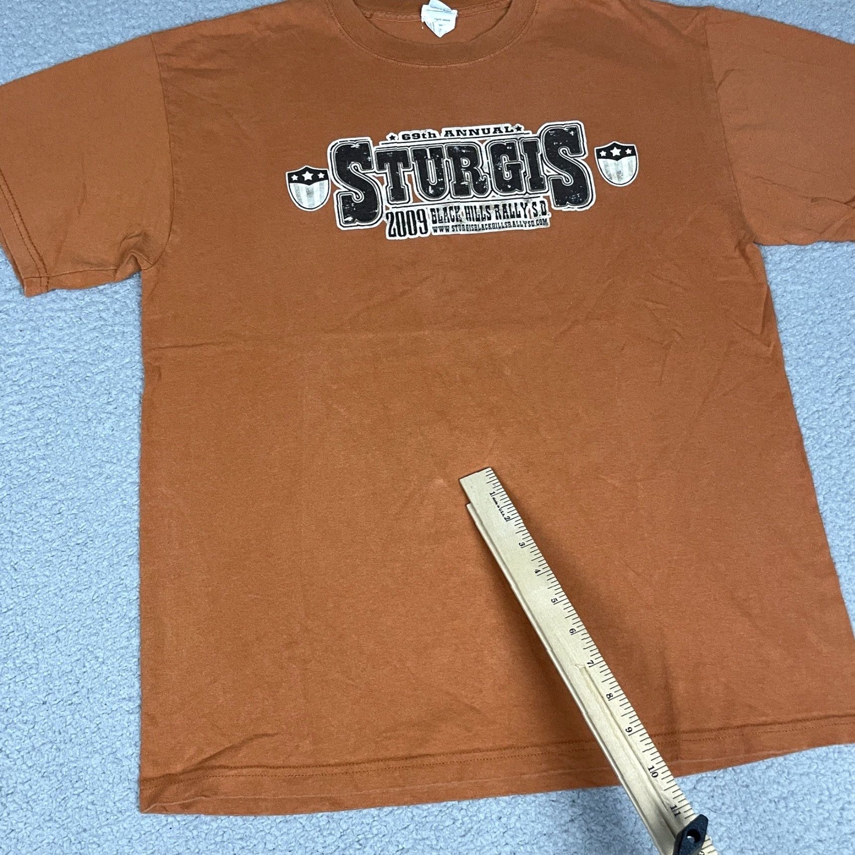 Delta Sturgis T-Shirt Adult L Orange Motorcycle Rally Ride SD Vtg Delta Size US L / EU 52-54 / 3 - 3 Thumbnail