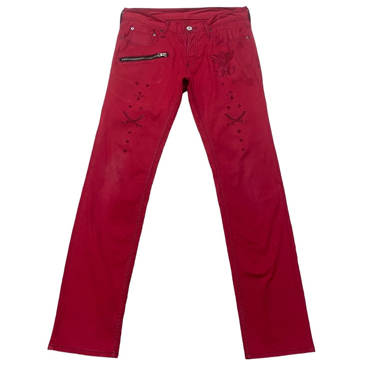 Le Grande Bleu (L.G.B.) RUPERT EDGE Tribal Skull Embroidery Jeans Size US 31 - 1 Thumbnail