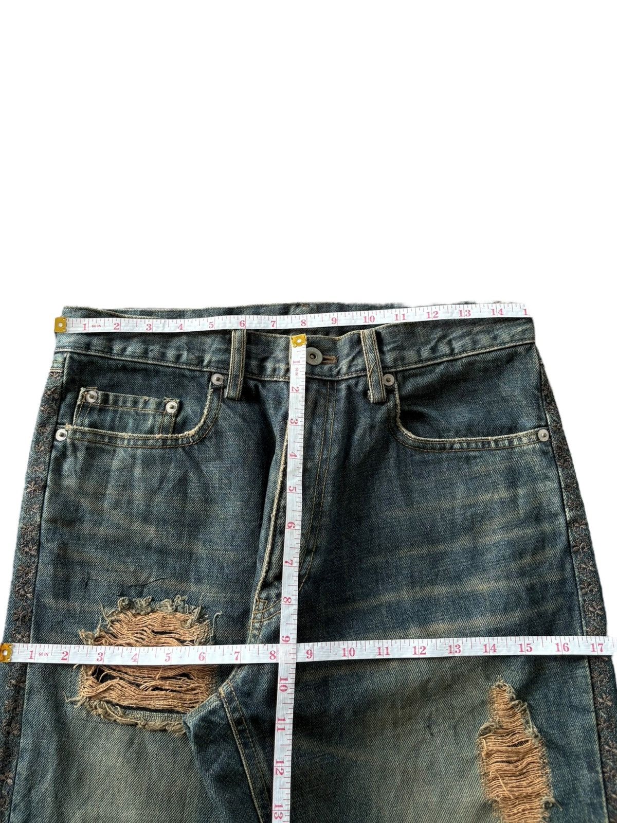 If Six Was Nine Vintage Japanese Brand Rusty Wash Bandana Flare Jeans Size US 30 / EU 46 - 6 Thumbnail