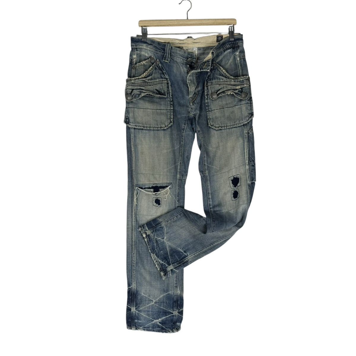 If Six Was Nine ☀️BARTACK MILL SPEC PATCHWORK DENIM PANTS Size US 34 / EU 50 - 1 Thumbnail