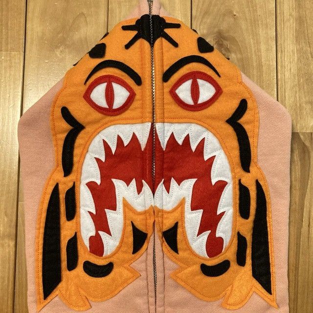 Bape BAPE Tiger full zip hoodie salmon pink a bathing ape Size US M / EU 48-50 / 2 - 3 Thumbnail