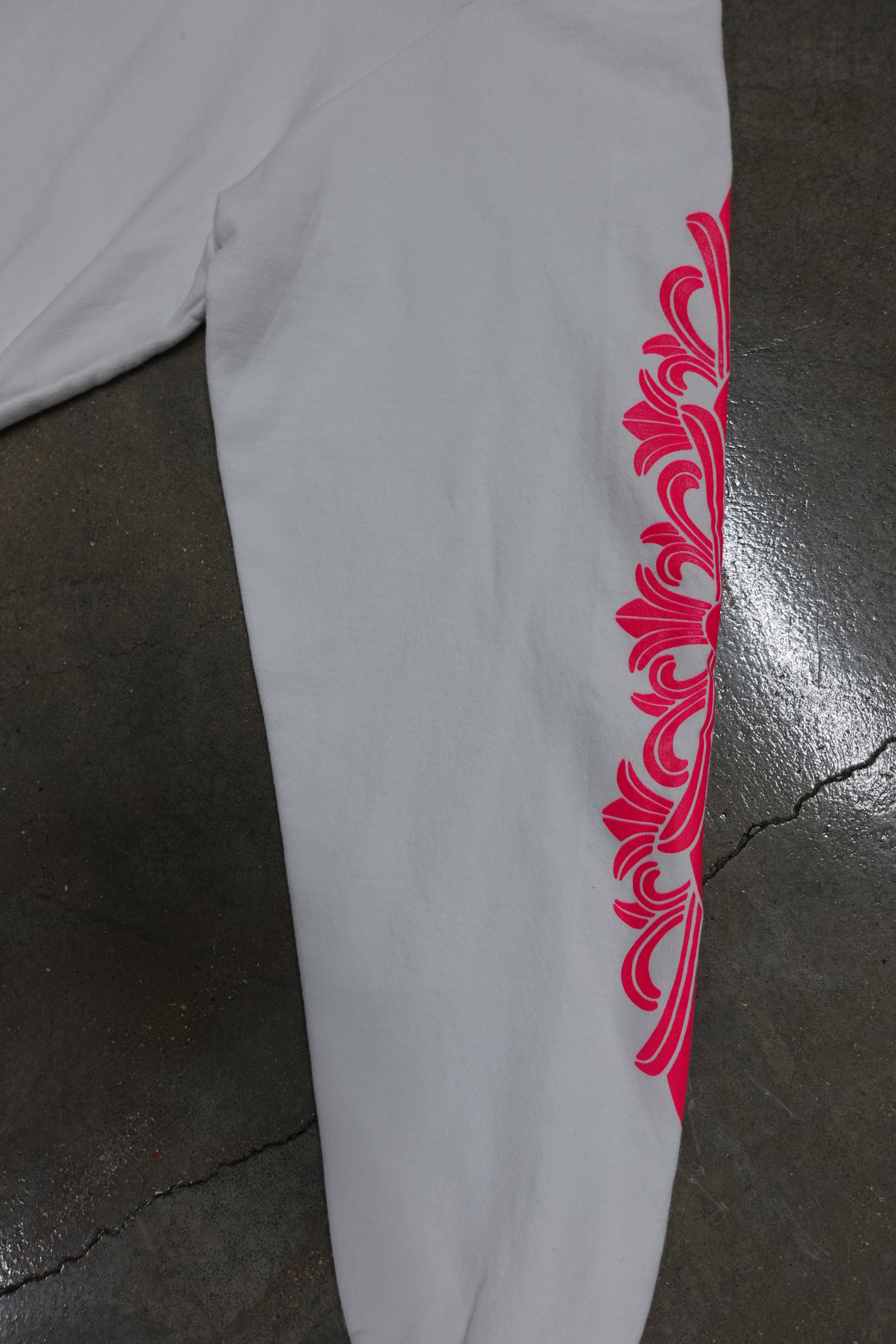 Chrome Hearts CHROME HEARTS FLORAL HORSESHOE PULLOVER HOODIE WHITE PINK Size US XL / EU 56 / 4 - 2 Thumbnail