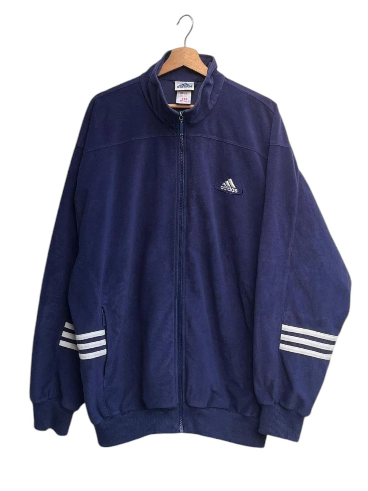 Adidas Vintage 90’s Retro Adidas Velour Track Jacket Size US L / EU 52-54 / 3 - 1 Thumbnail