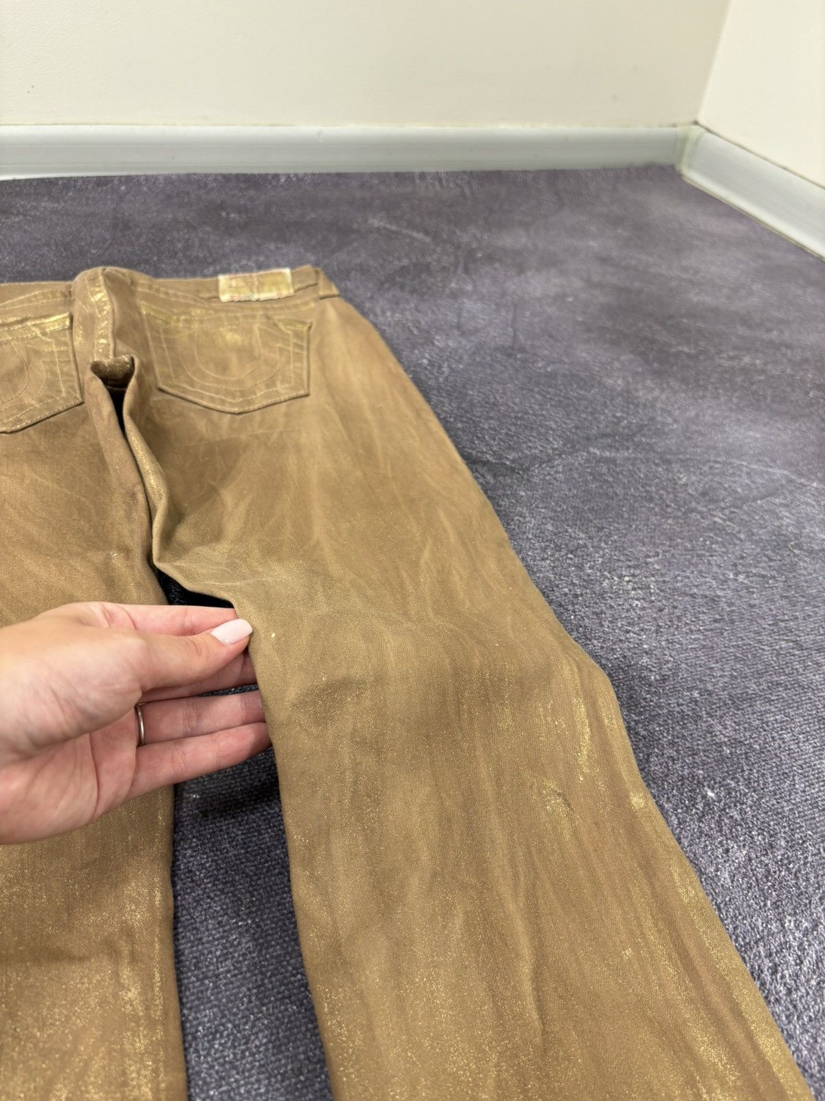 True Religion Vintage True Religion Y2K Women’s Gold Metallic Skinny Jeans Size 30" / US 8 / IT 44 - 13 Thumbnail