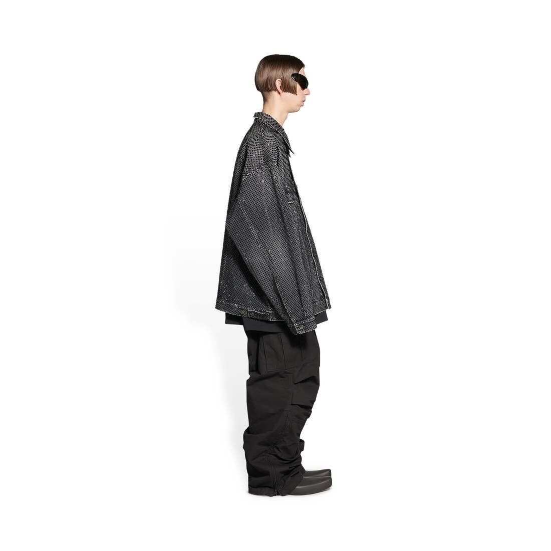 Balenciaga o1mt1gz0225 Large Fit Jacket With Rhinestones in Black Size US S / EU 44-46 / 1 - 4 Thumbnail