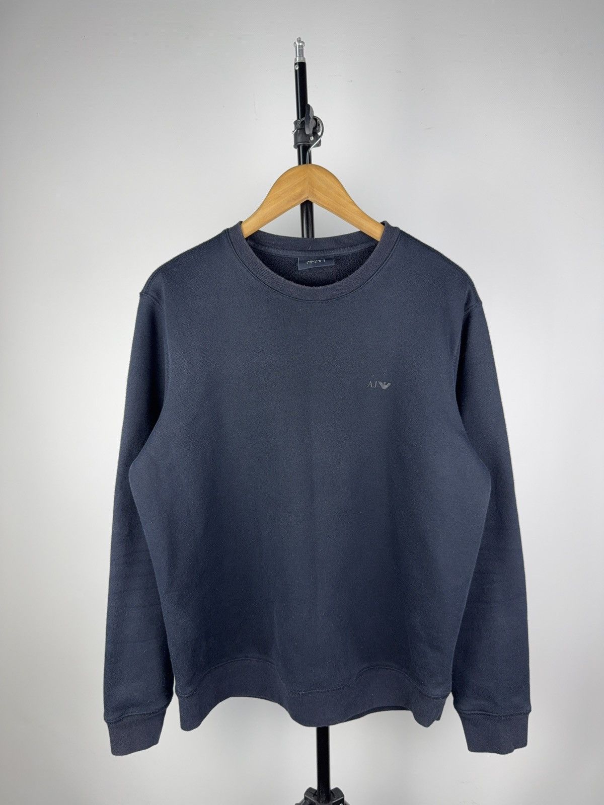 Armani Vintage 00s Luxury Armani Jeans Basic Logo Sweatshirt Size US L / EU 52-54 / 3 - 1 Thumbnail