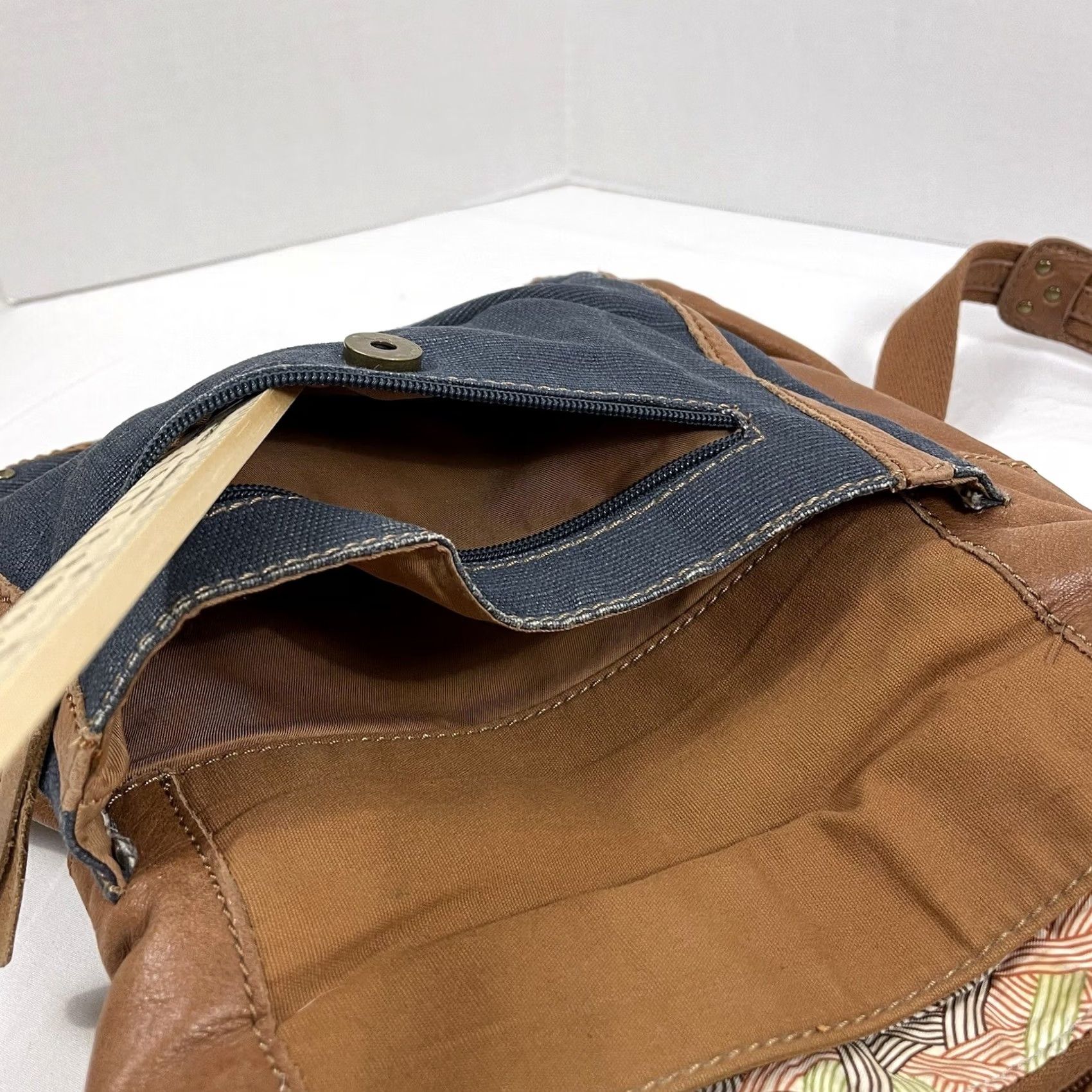 The Sak The Sak Ventura Convertible Bohemian Style Denim Leather Crossbody Backpack Size ONE SIZE - 6 Thumbnail