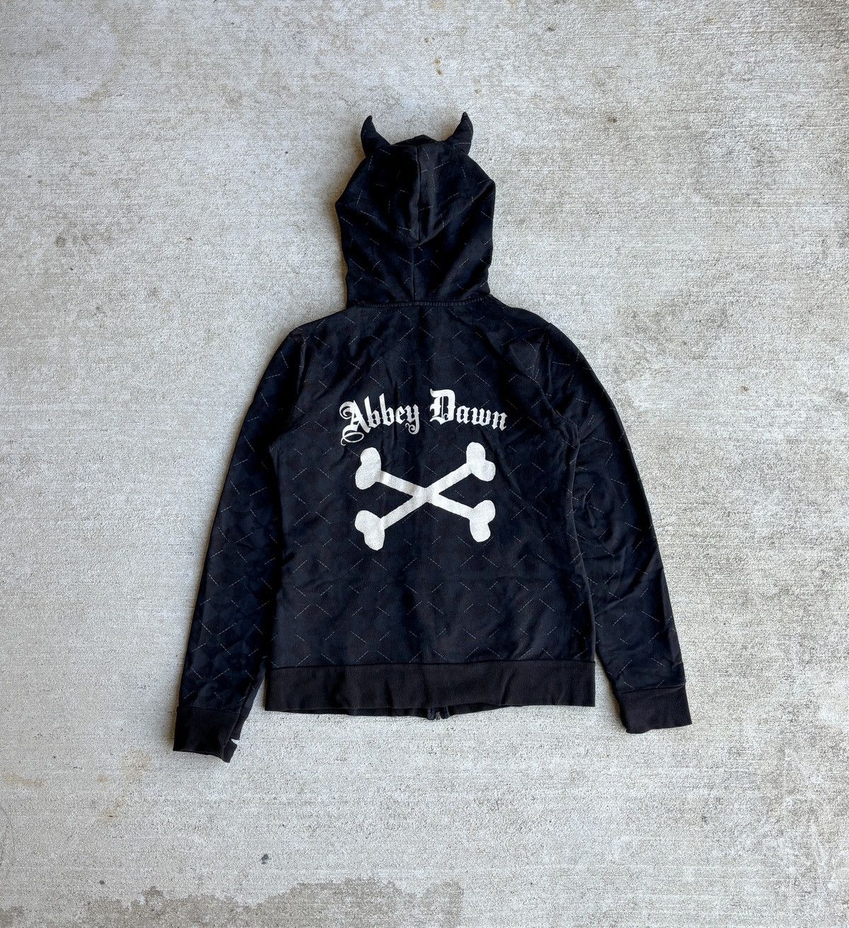 image of Crazy Y2K Vintage Abbey Dawn Zip Up Hoodie in Black, Women's (Size XL)