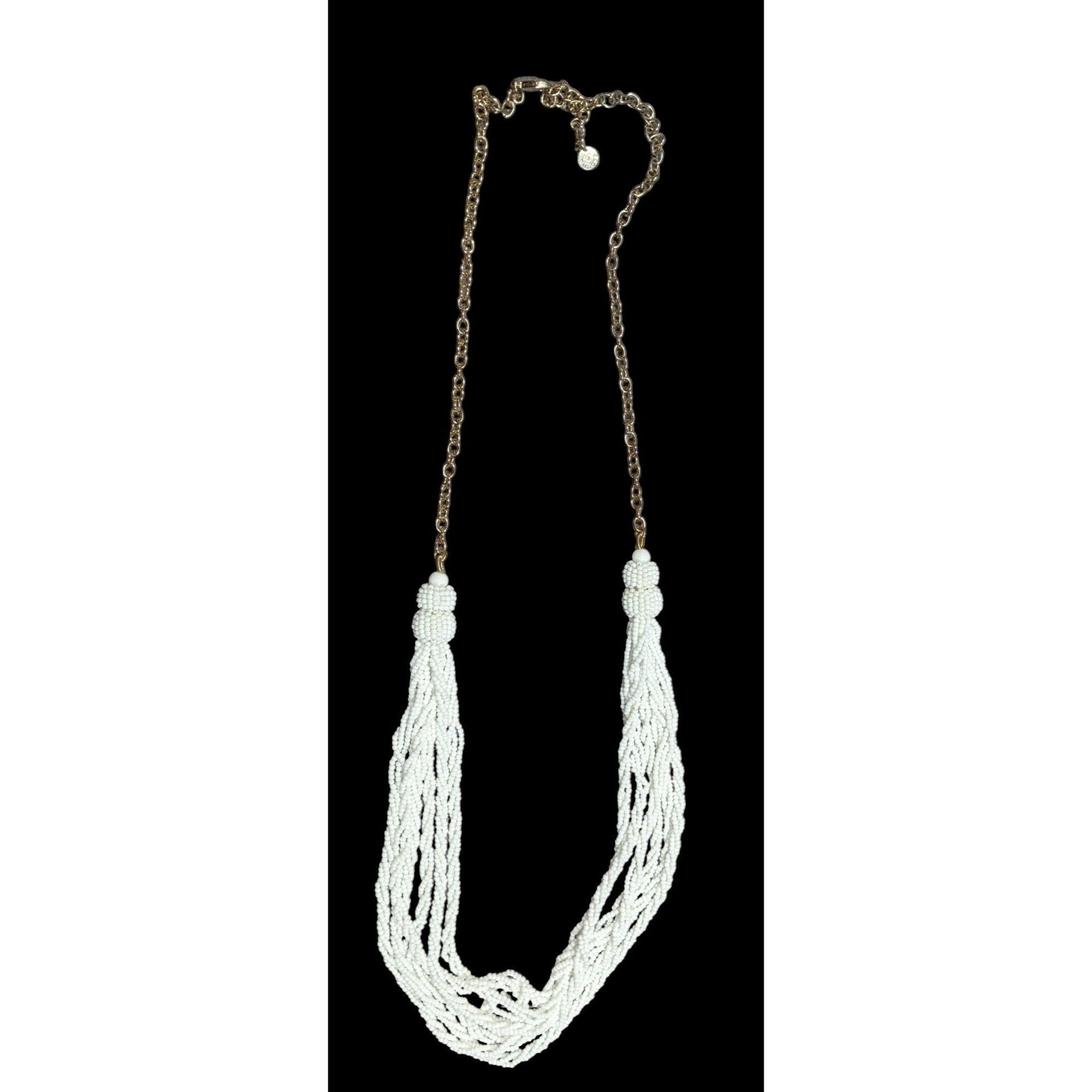 Talbots Talbots Preppy White Glass Bead Twisted Strand Necklace Size ONE SIZE - 2 Thumbnail