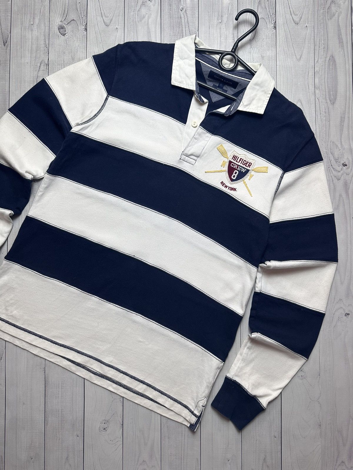Tommy Hilfiger × Vintage Vintage Tommy Hilfiger New York rugby jersey striped size L Size US L / EU 52-54 / 3 - 2 Thumbnail