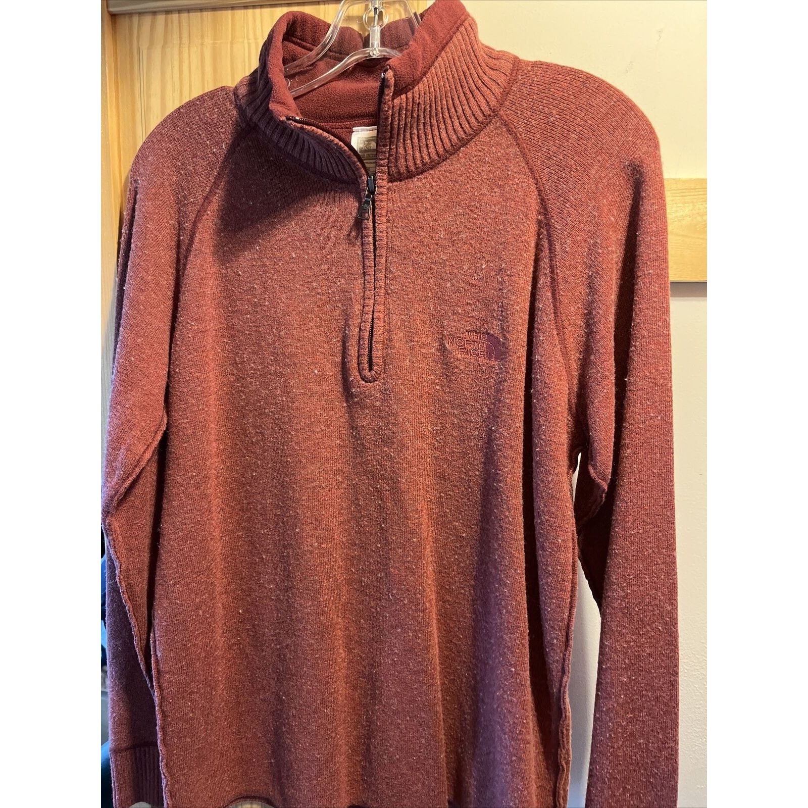 The North Face The North Face Mens L Red LS Zip Cotton Acrylic Wool Sweater Size US L / EU 52-54 / 3 - 4 Thumbnail