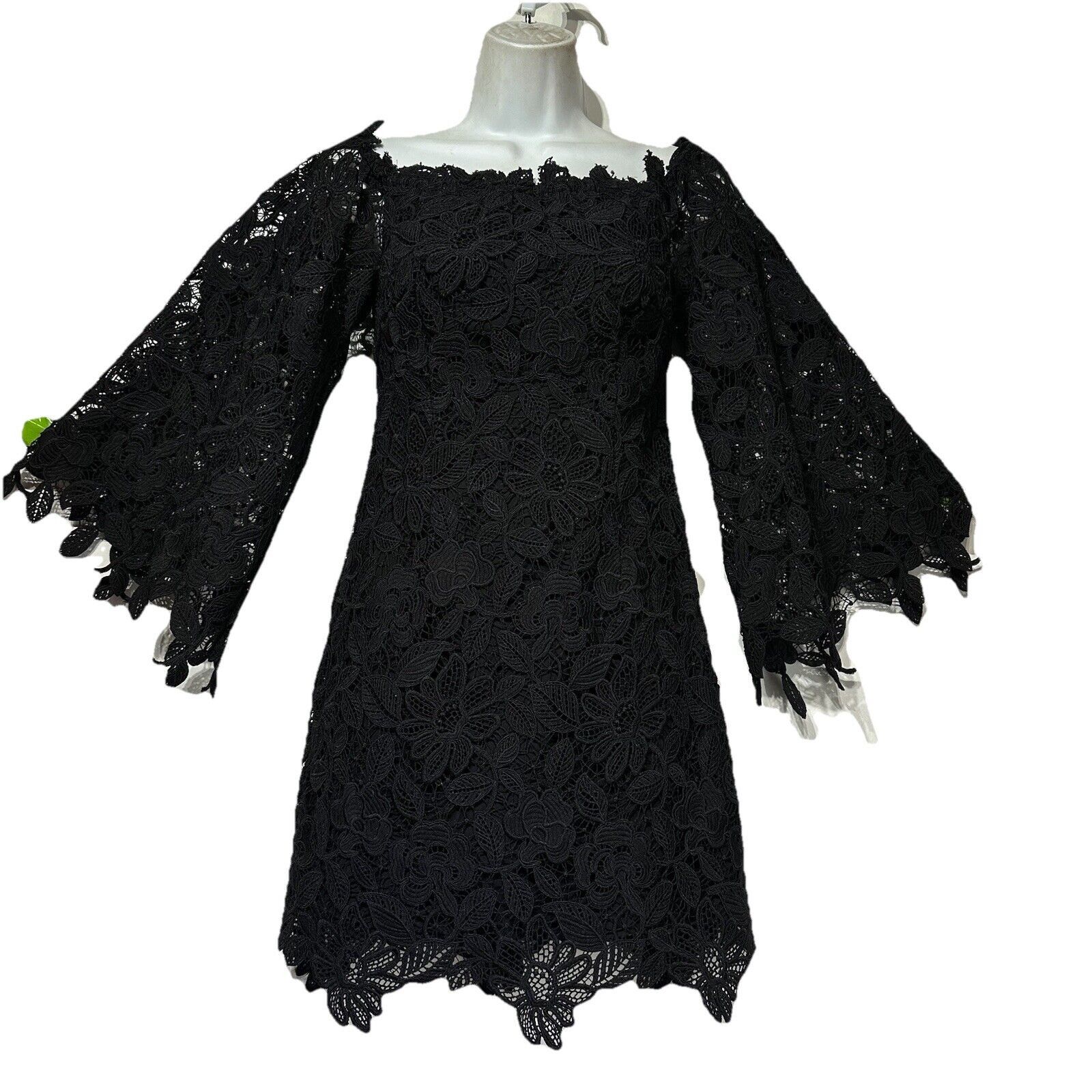 Free People Free People Dusk Lace Off Shoulder black Mini Dress Size 0 Size XS / US 0-2 / IT 36-38 - 1 Thumbnail